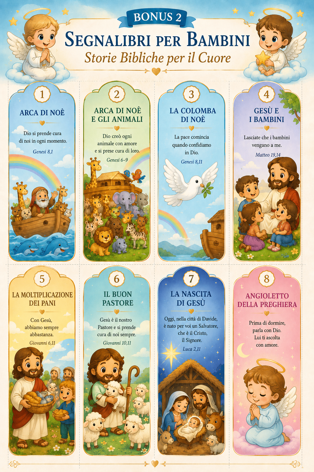 16 Segnalibri per Bambini — Storie Bibliche