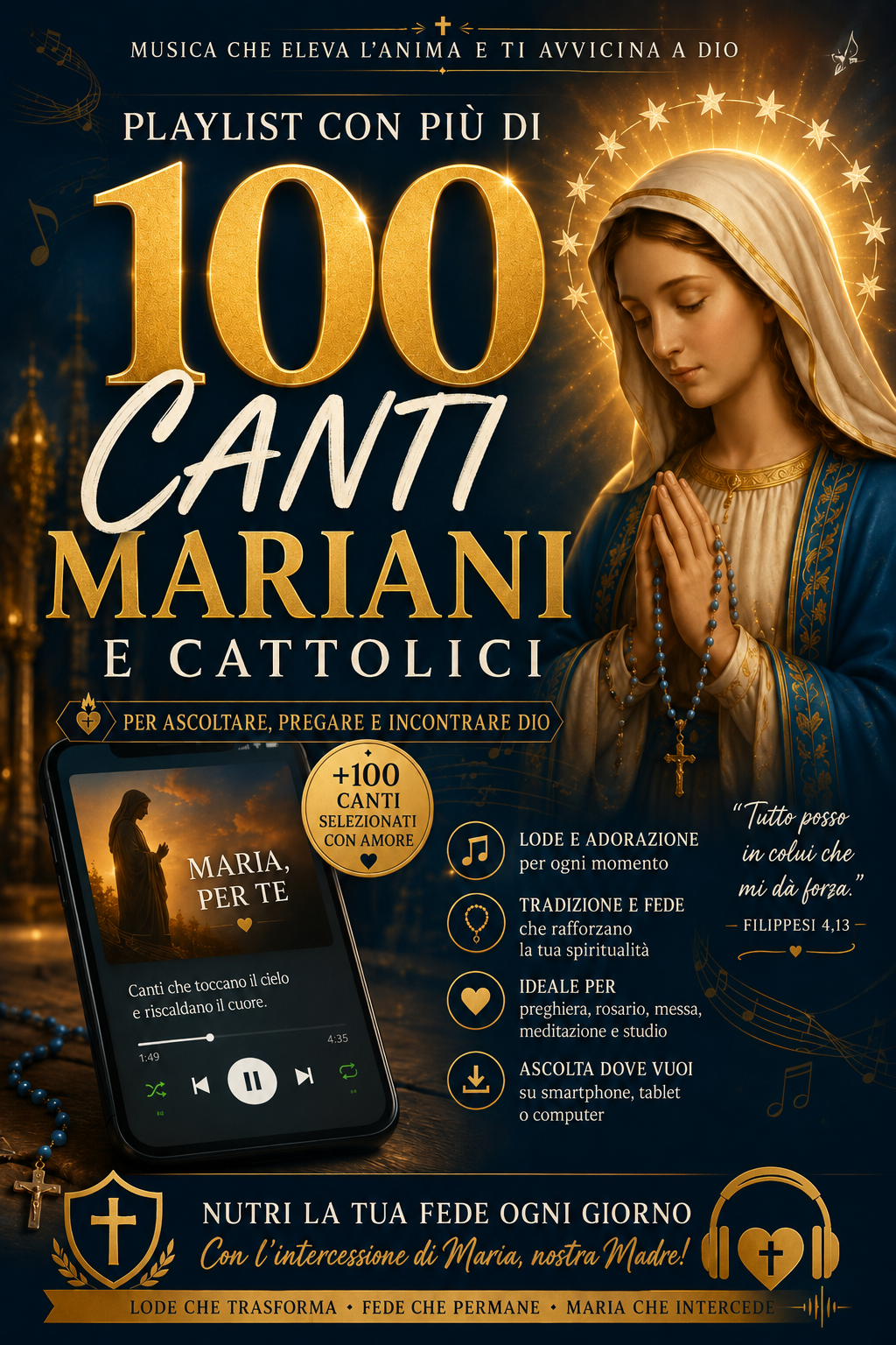 Playlist con +100 Canti Mariani e Cattolici